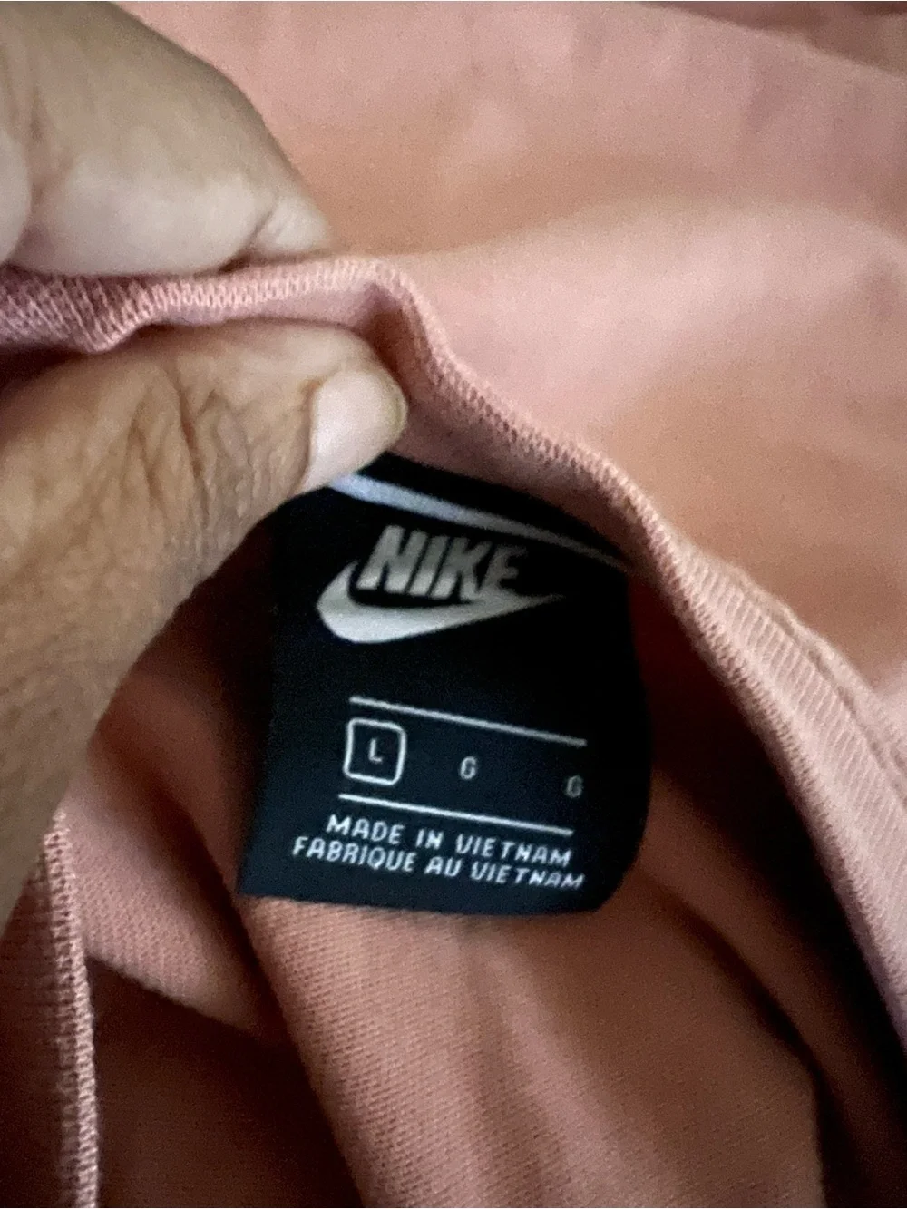 Nike Women's Rose-Tan Crewneck Sweatshirt with White Logo